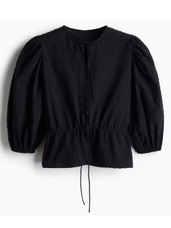 H&M Tops - H&M Black Textured Blouse Size L